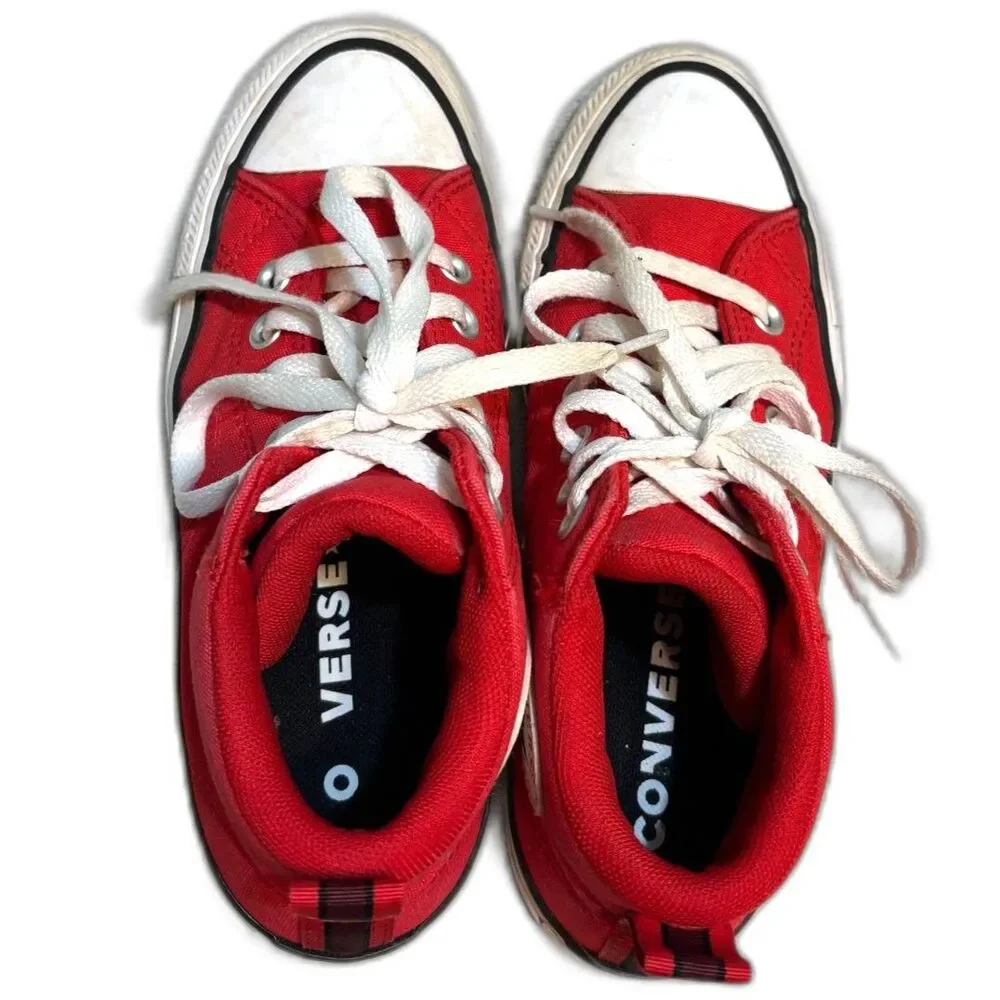 Converse All Star Kids Red Mid Top Sneakers Size 4 Youth EU 36
